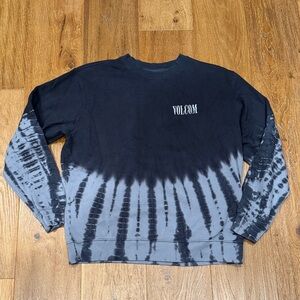 Volcom Blue Tie-Dye Crewneck Sweatshirt